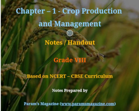 Notes - Crop Production and Management
